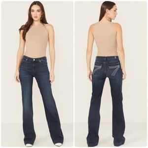 NEW 7 For All Mankind Dojo Baltimora Dark Wash Crystal Pocket Trouser Jeans 29